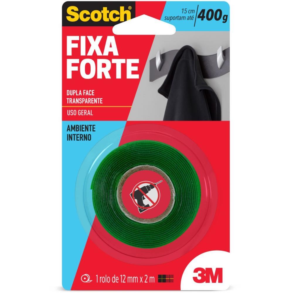 FITA FIXA FORTE SILICONE TRANSP/VERDE 12MMX2M 3M UNIDADE