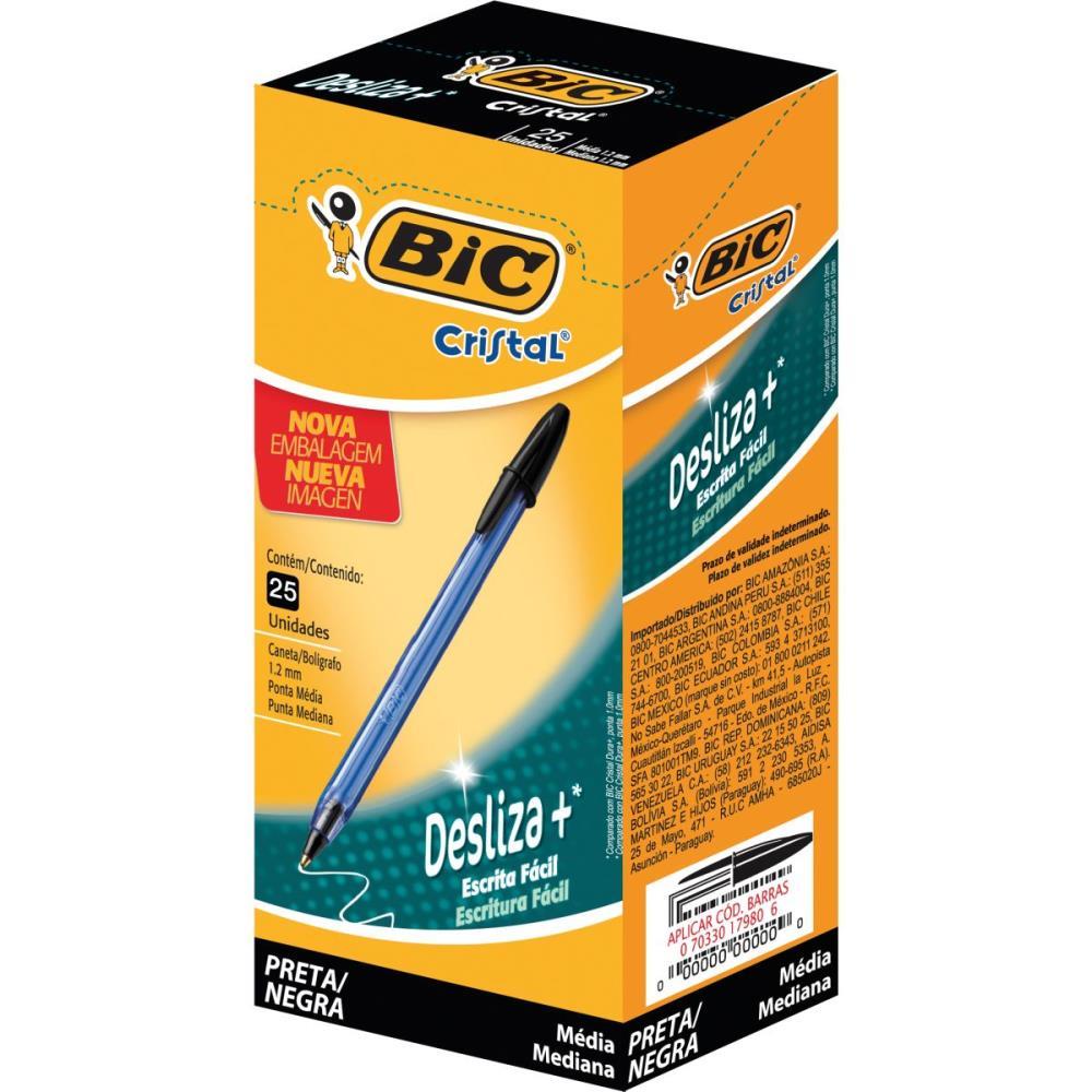 CANETA ESFEROGRAFICA CRISTAL SOFT PRETA BIC CX.C/25