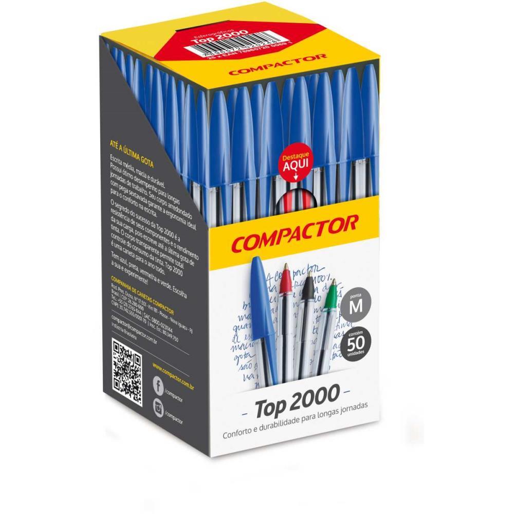 CANETA ESFEROGRAFICA TOP 2000 VERMELHA COMPACTOR CX.C/50