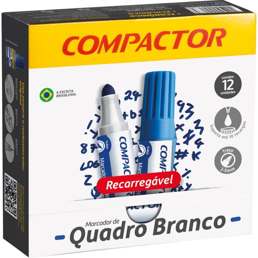 PINCEL QUADRO BRANCO QB RECARREGAVEL AZUL COMPACTOR CX.C/12