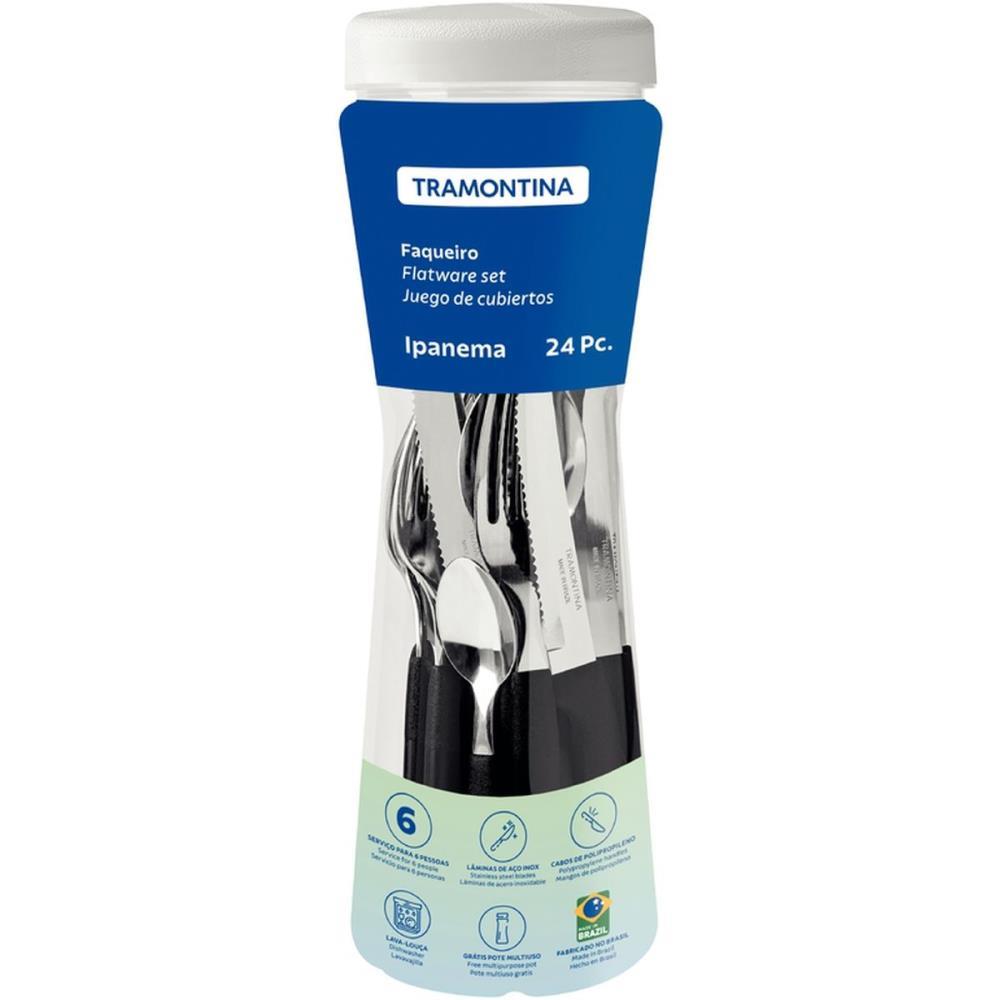 TALHER FAQUEIRO IPANEMA 24PC INOX PTO TRAMONTINA POTE