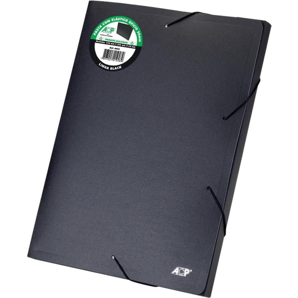 PASTA ABA ELASTICA PLASTICA OFICIO 20MM LINHA BLACK ACP PCT.C/10