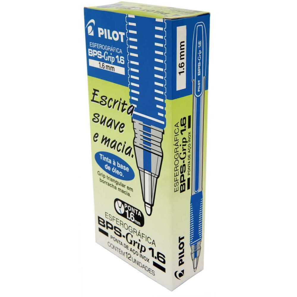 CANETA ESFEROGRAFICA BPS-GRIP 1.6MM AZUL PILOT CX.C/12