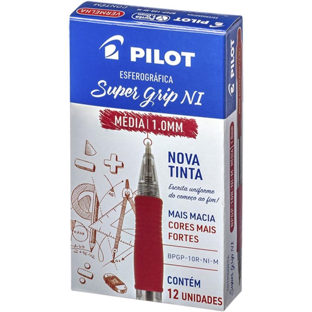 CANETA RETRATIL BPGP-S SUPERGRIP 1.0MM VERMELH PILOT CX.C/12
