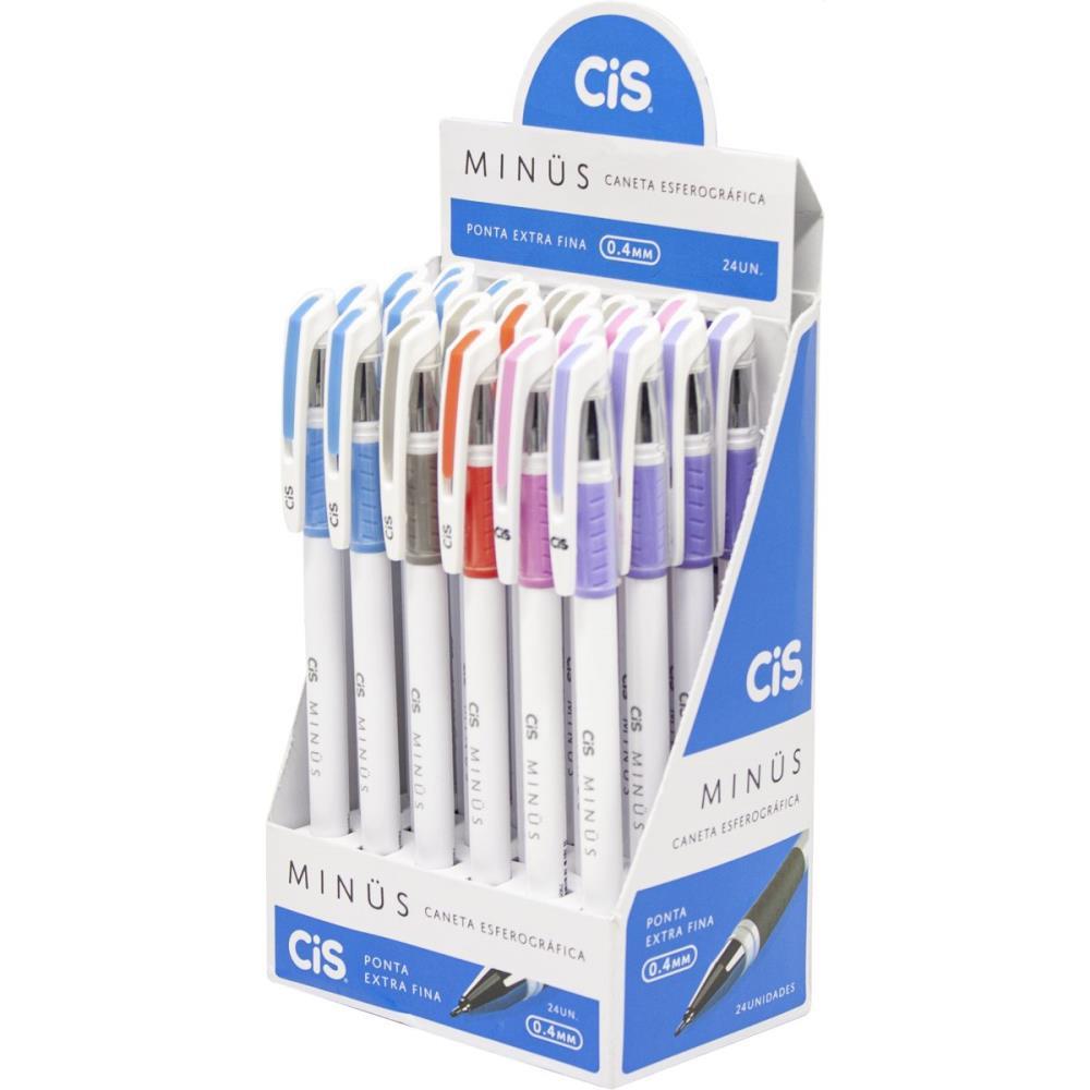 CANETA ESFEROGRAFICA CIS MINUS 0,4MM CORES SORT SERTIC DP.C/24