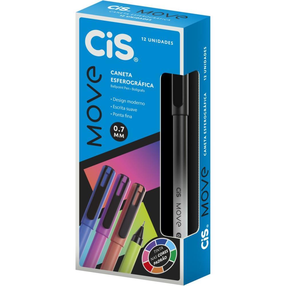 CANETA ESFEROGRAFICA CIS MOVE 0.7MM PT SERTIC CX.C/12