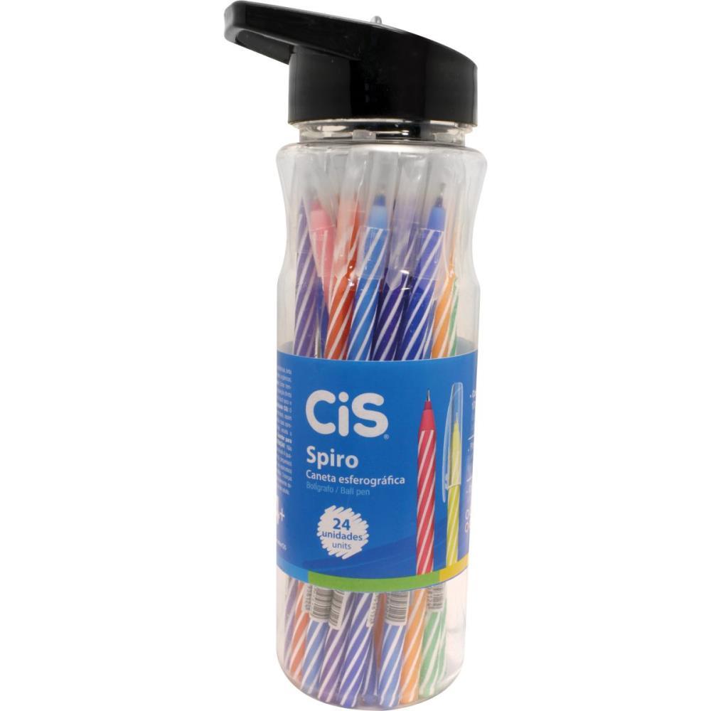 CANETA ESFEROGRAFICA CIS SPIRO 0,7MM CORES SORT. SERTIC POTE-24