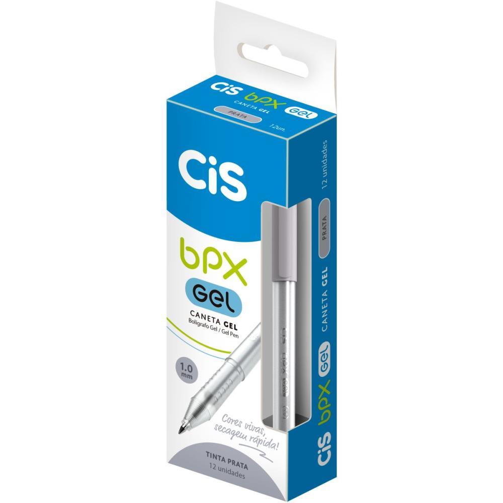 CANETA GEL CIS BPX GEL 1.0MM PRATA SERTIC CX.C/12