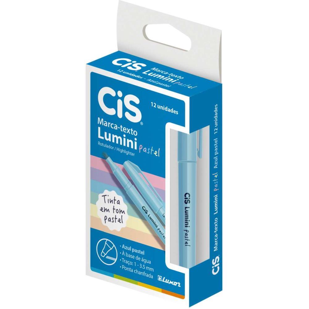 CANETA MARCA TEXTO CIS LUMINI AZUL PASTEL SERTIC CX.C/12