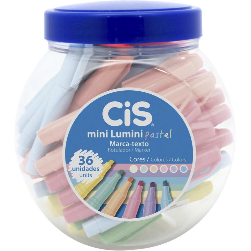 CANETA MARCA TEXTO CIS LUMINI MINI PASTEL CORES SERTIC POTE-36