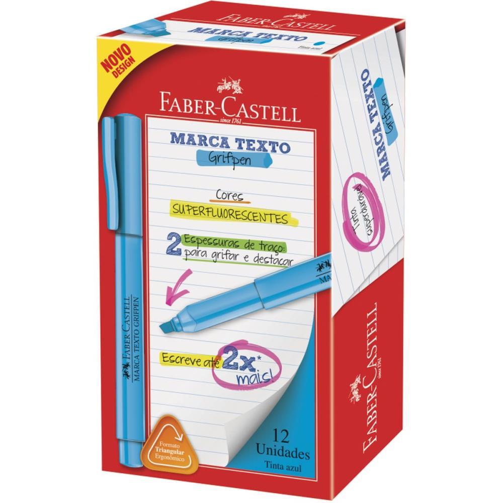 CANETA MARCA TEXTO GRIFPEN AZUL FABER-CASTELL CX.C/12