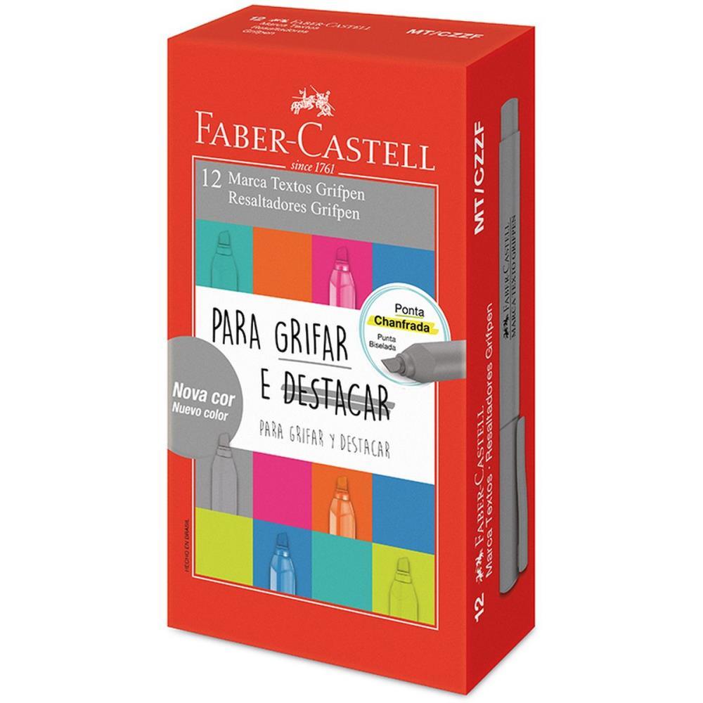 CANETA MARCA TEXTO GRIFPEN CINZA FABER-CASTELL CX.C/12