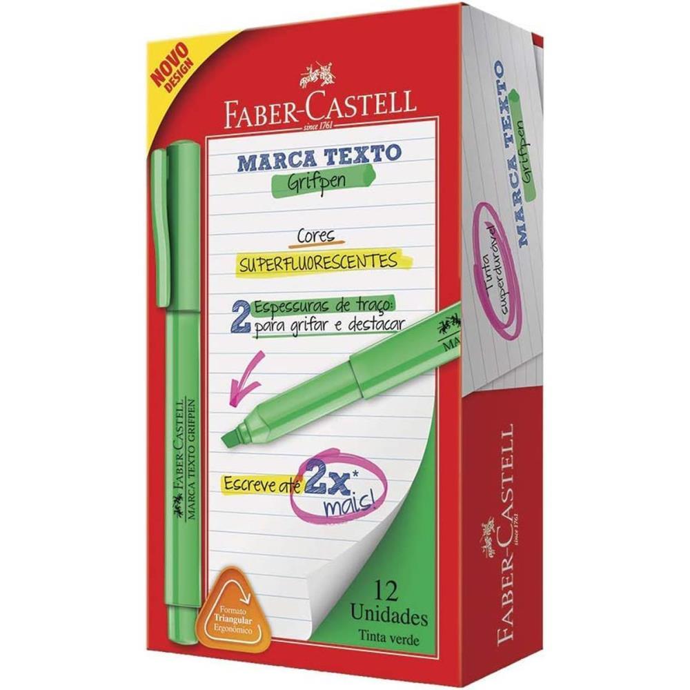 CANETA MARCA TEXTO GRIFPEN VERDE FABER-CASTELL CX.C/12
