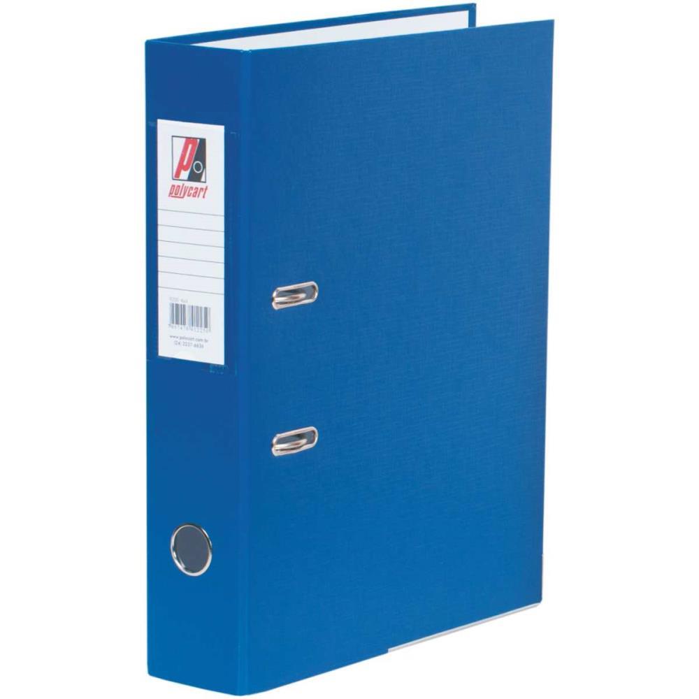 PASTA REGISTRADORA OFICIO LARGA AZUL LUXO POLYCART PCT.C/04