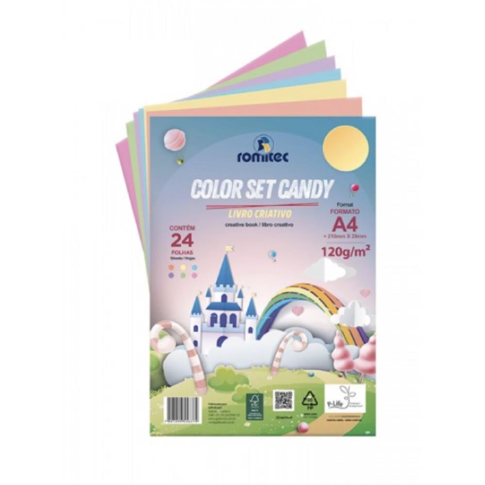 BLOCO PARA EDUCACAO ARTISTICA LIVRO COLOR SET CANDY 120G ROMITEC UNIDADE