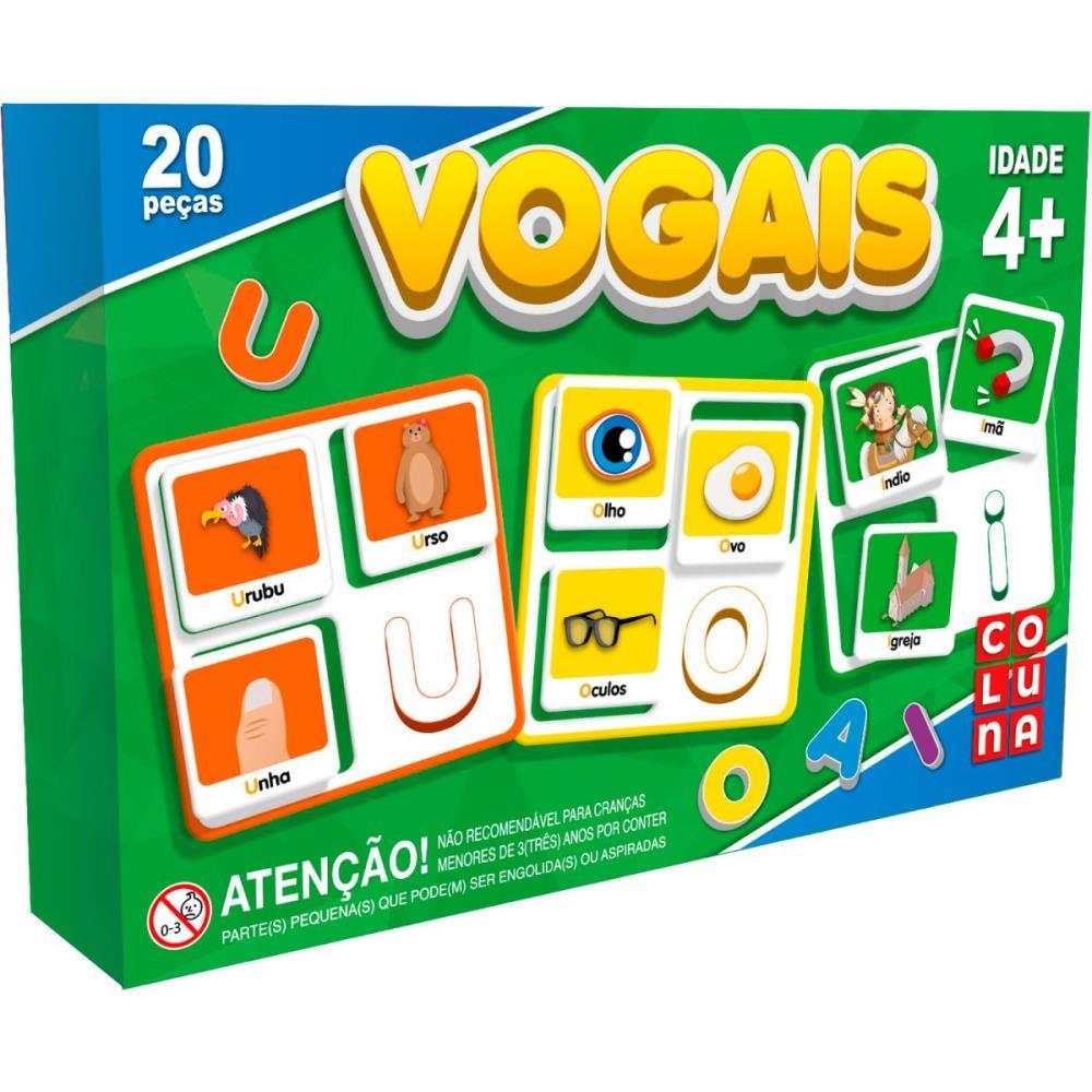 BRINQUEDO PEDAGOGICO VOGAIS 20 PECAS COLUNA UNIDADE