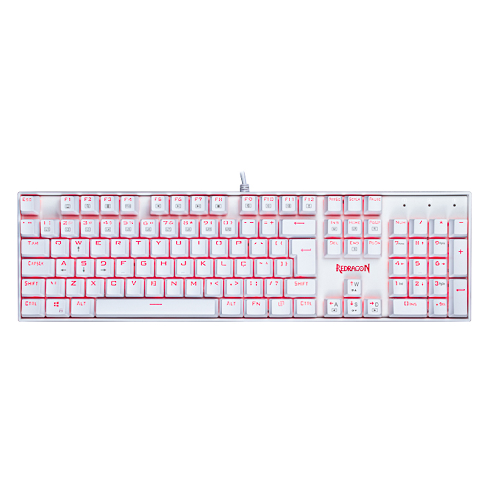 TECLADO MECANICO REDRAGON MITRA K551W PT-RED  SINGLE COLOR SWITCH RED