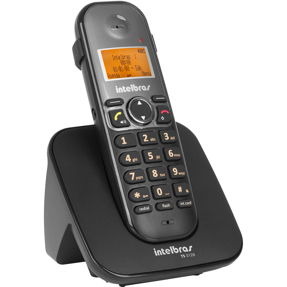 TELEFONE INTELBRAS ID TS 5120 4125120 SEM FIO DIGITAL PRETO