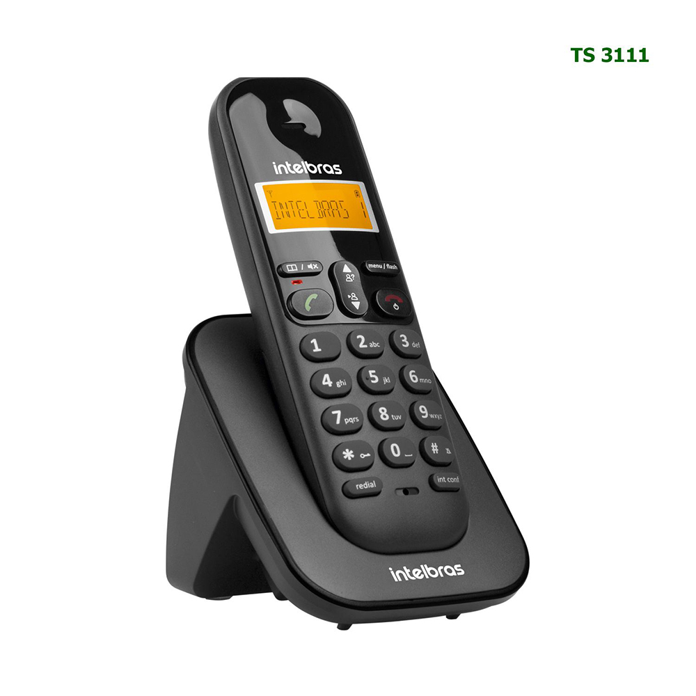 TELEFONE INTELBRAS ID TS 3110 4123110 SEM FIO DIGITAL PRETO