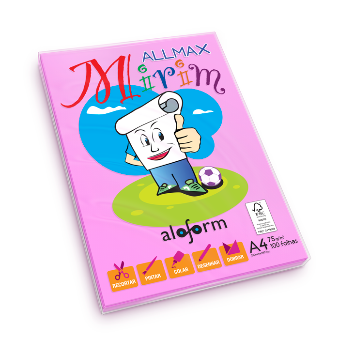 Papel Allmax Mirim Rosa C/100 Fls