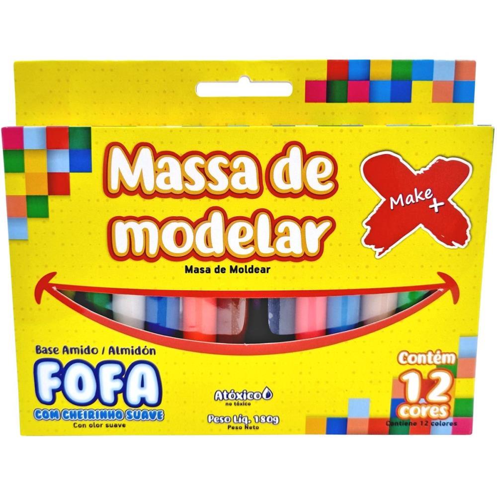 MASSA PARA MODELAR FOFA 12 CORES 180G MAKE+ UNIDADE