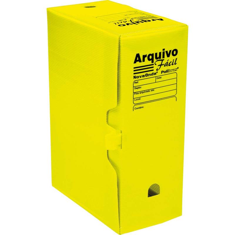 ARQUIVO MORTO POLIPROPILENO FACIL NOVAONDA AMARELO POLIBRAS PCT C/10UN