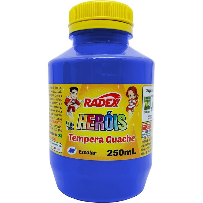 TINTA GUACHE 250 ML AZUL ESCURO RADEX C/3