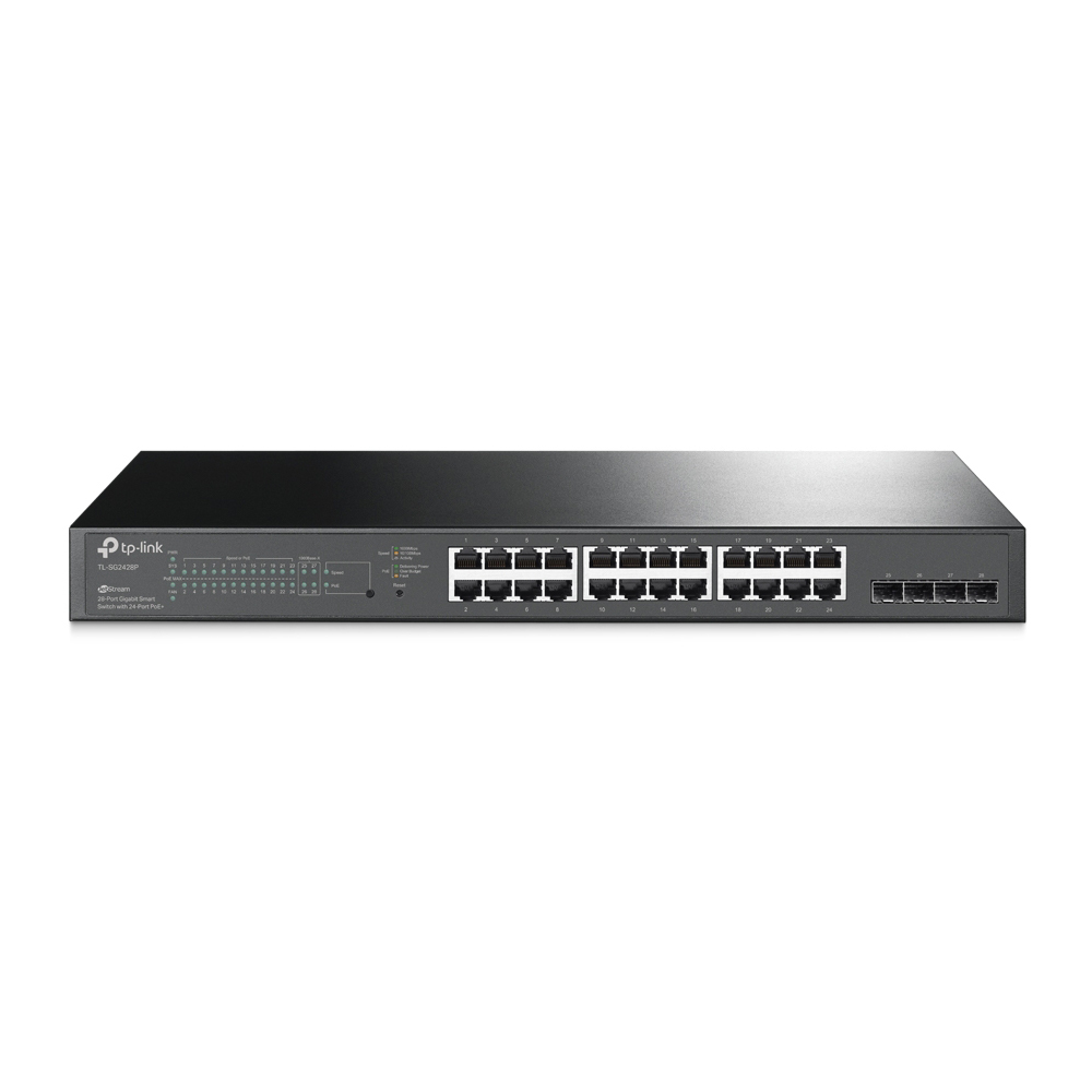 SWITCH SMART GIGABIT 24 PORTAS POE+ E 4 SLOTS SFP JETSTREAM TP-LINK TL-SG2428P