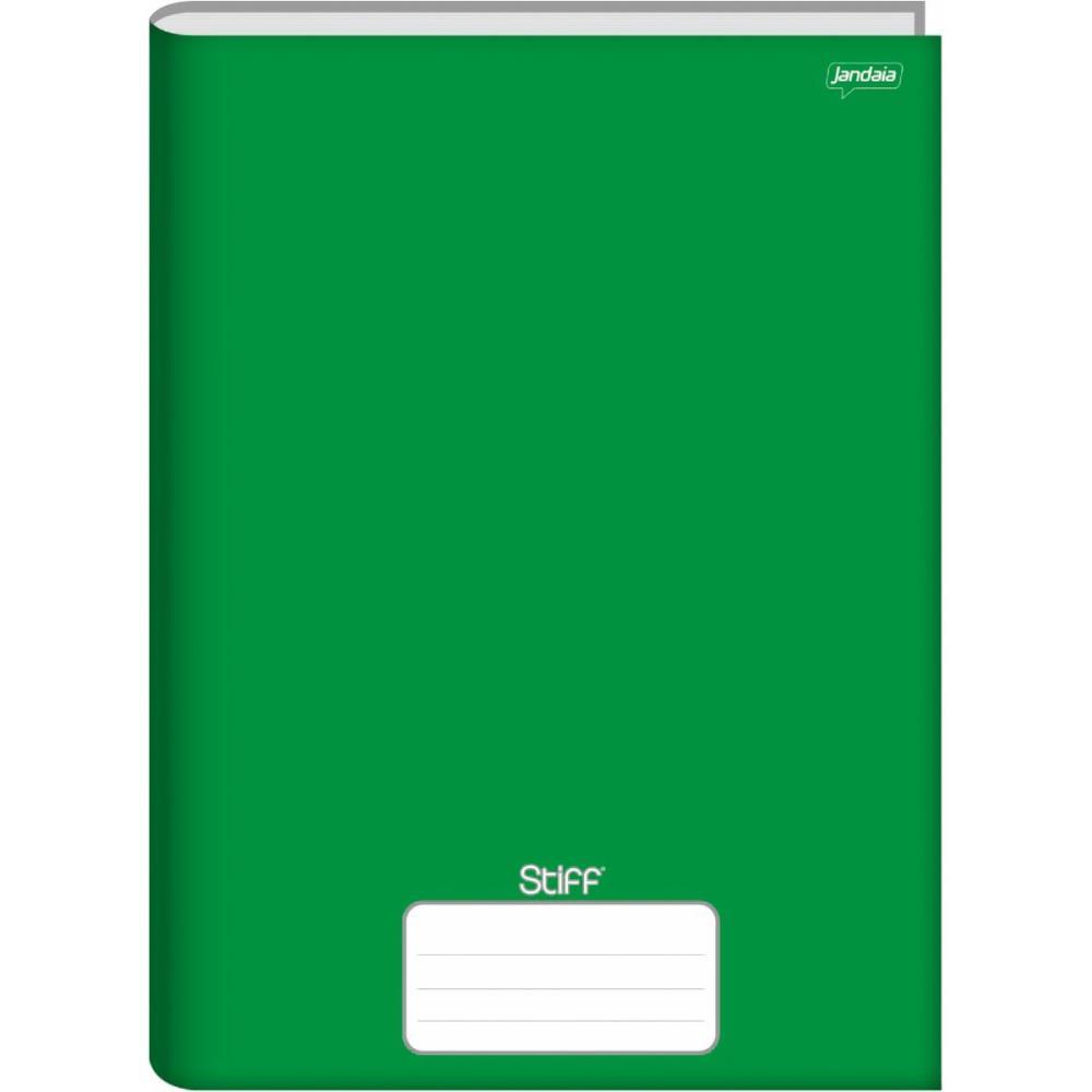 CADERNO BROCHURA 1/4 CAPA DURA STIFF 96 FOLHAS VERDE JANDAIA