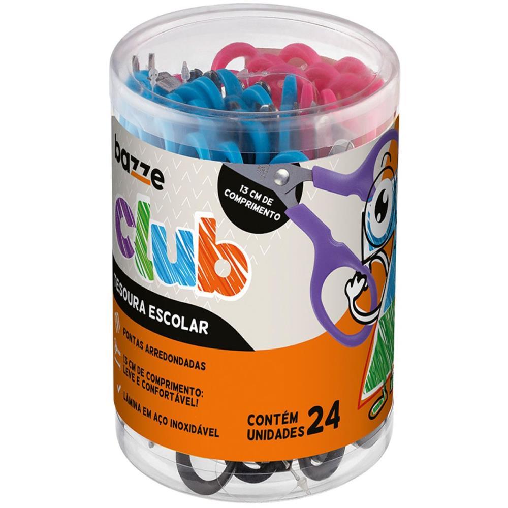 TESOURA ESCOLAR BAZZE CLUB 13CM RX/RS/AZ/PT SUMMIT POTE-24