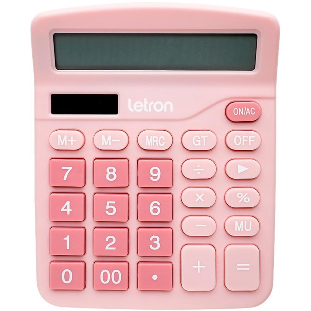 CALCULADORA DE MESA 12 DIG. ROSA NEO SOLAR LEONORA UNIDADE
