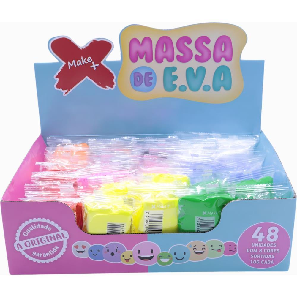 MASSA DE EVA 8 CORES SORTIDAS TOTAL 480G MAKE+ DP.C/48