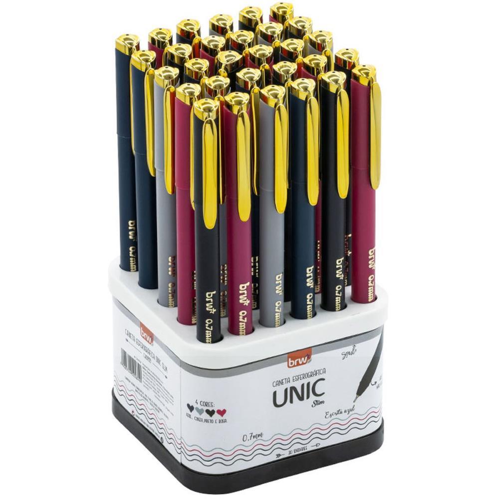CANETA ESFEROGRAFICA UNIC SLIM 0.7MM DP.GIRAT. (S) BRW DP.C/30