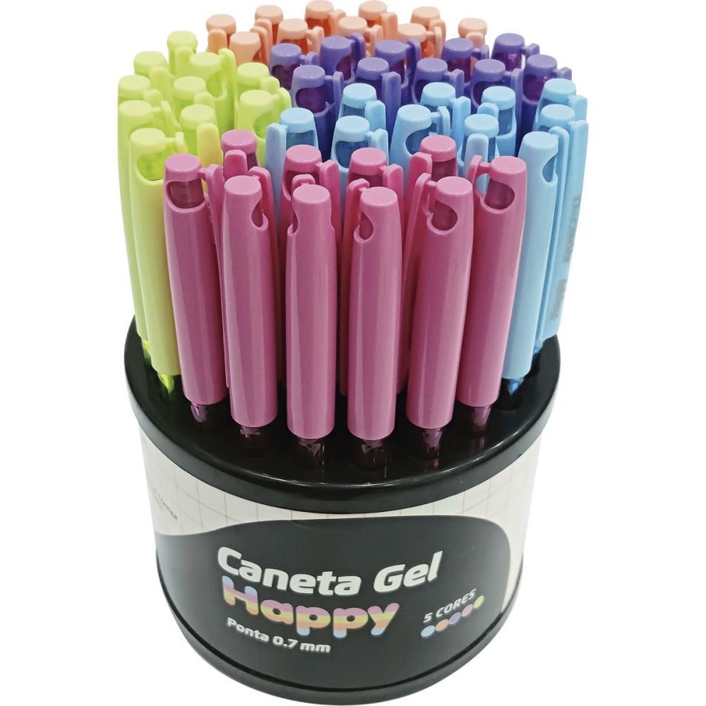 CANETA GEL HAPPY 0.7MM 5CORES LEONORA DP.C/50