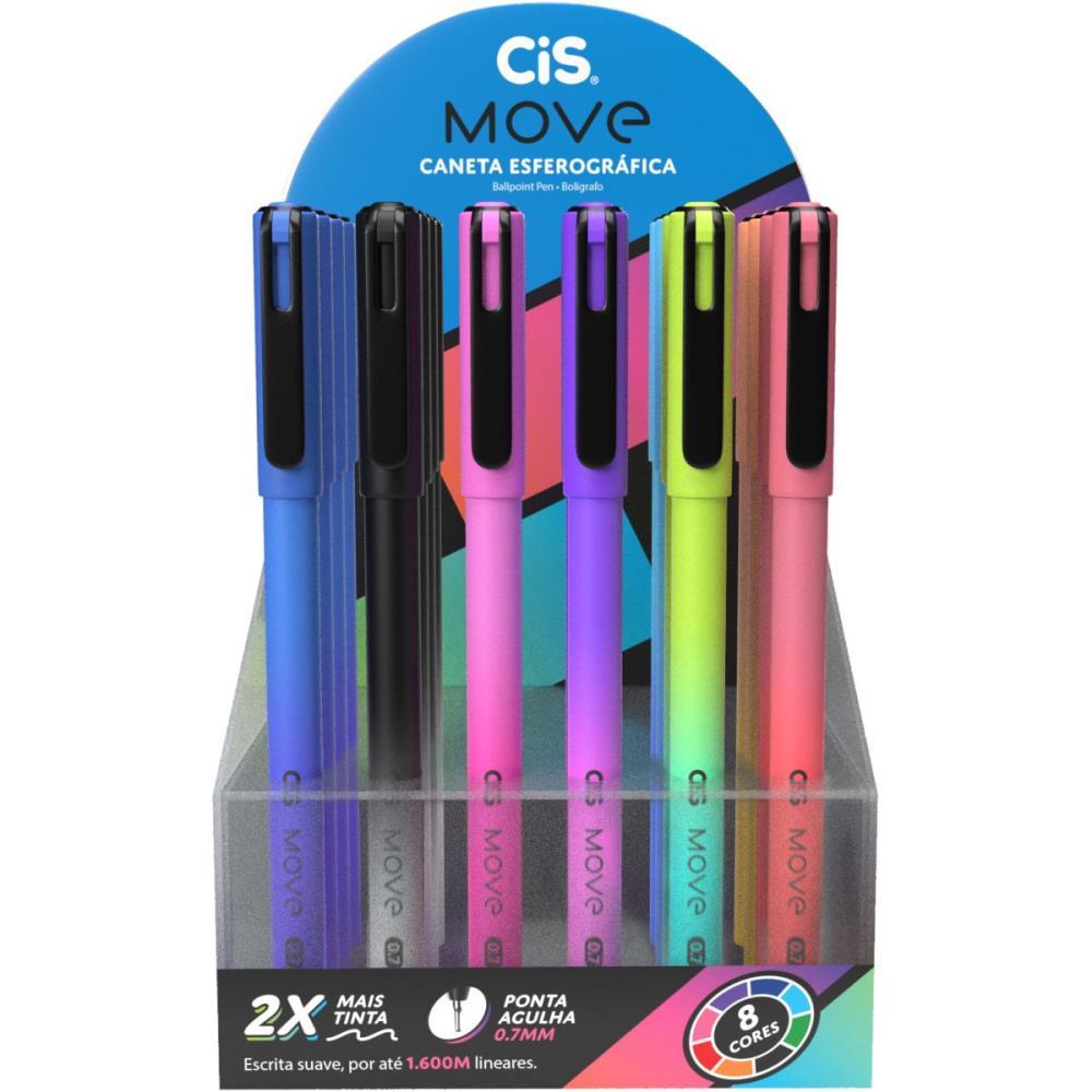 CANETA ESFEROGRAFICA CIS MOVE 0.7MM 8 CORES SERTIC DP.C/24
