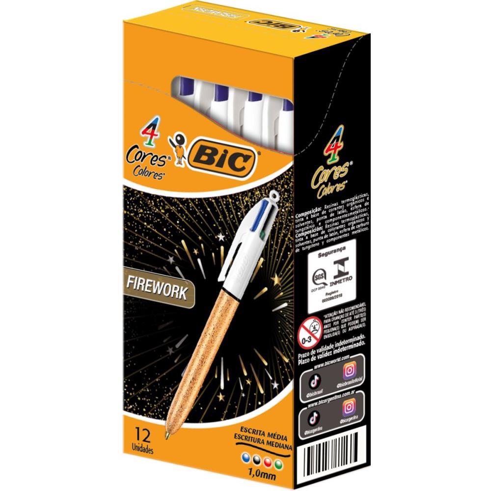 CANETA ESFEROGRAFICA BIC 4  CORES FIREWORK BIC CX.C/12