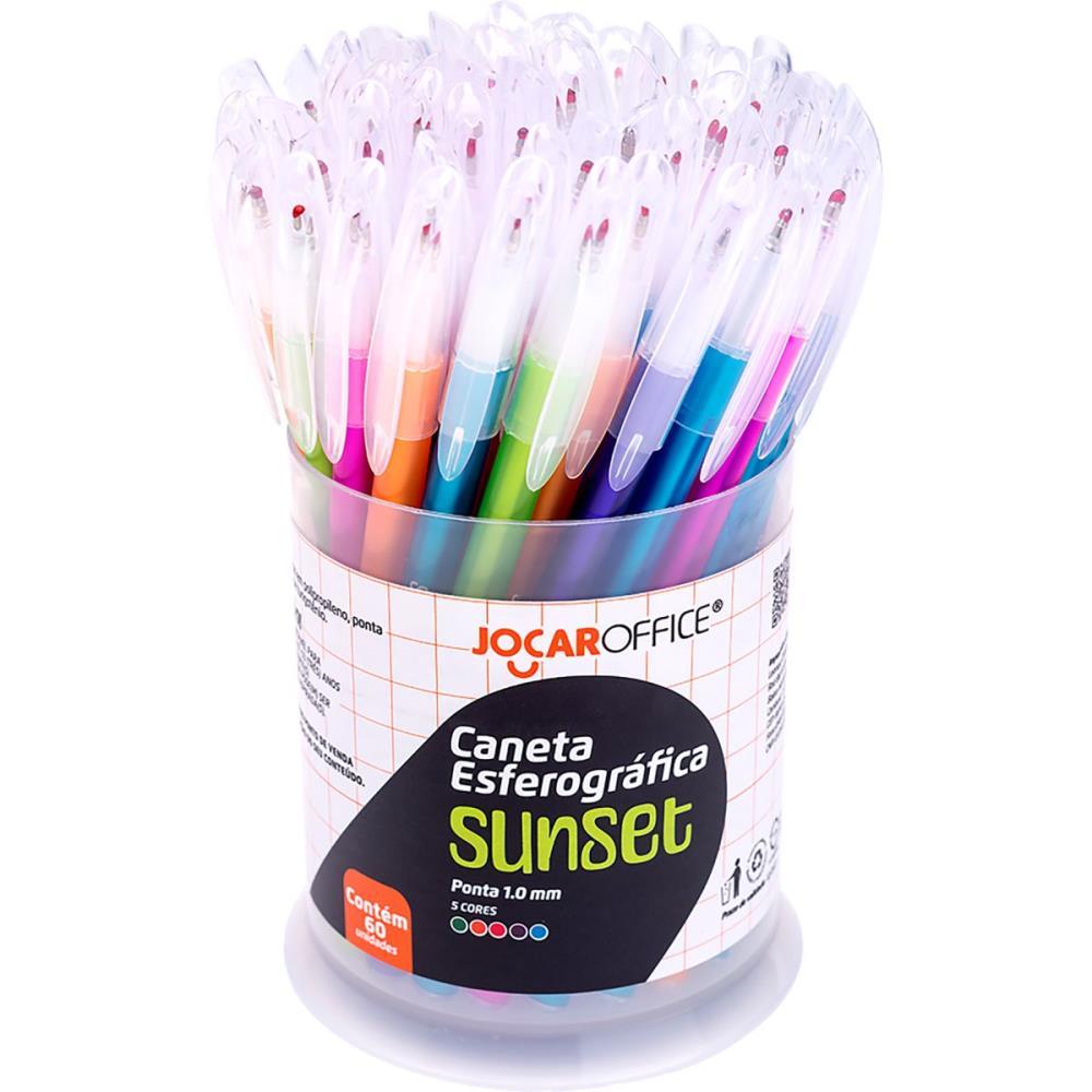 CANETA ESFEROGRAFICA JOCAR SUNSET 1.0MM 5CORES LEONORA DP.C/60