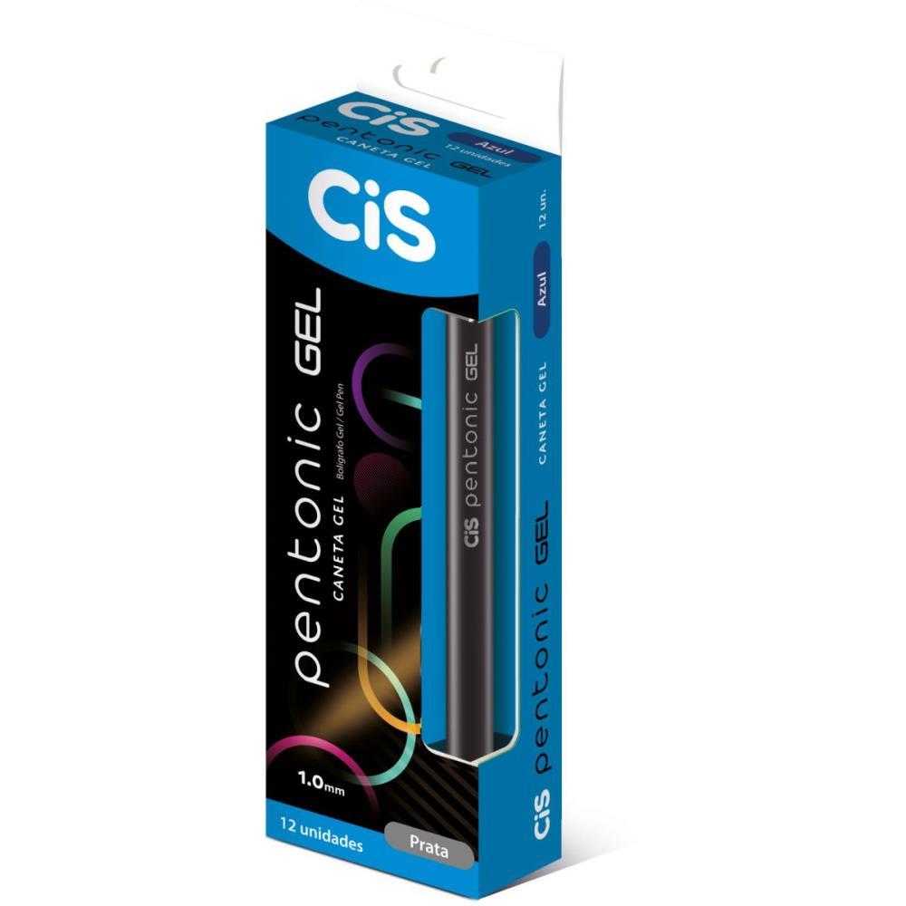 CANETA GEL CIS PENTONIC 1,0MM PRATA SERTIC CX.C/12
