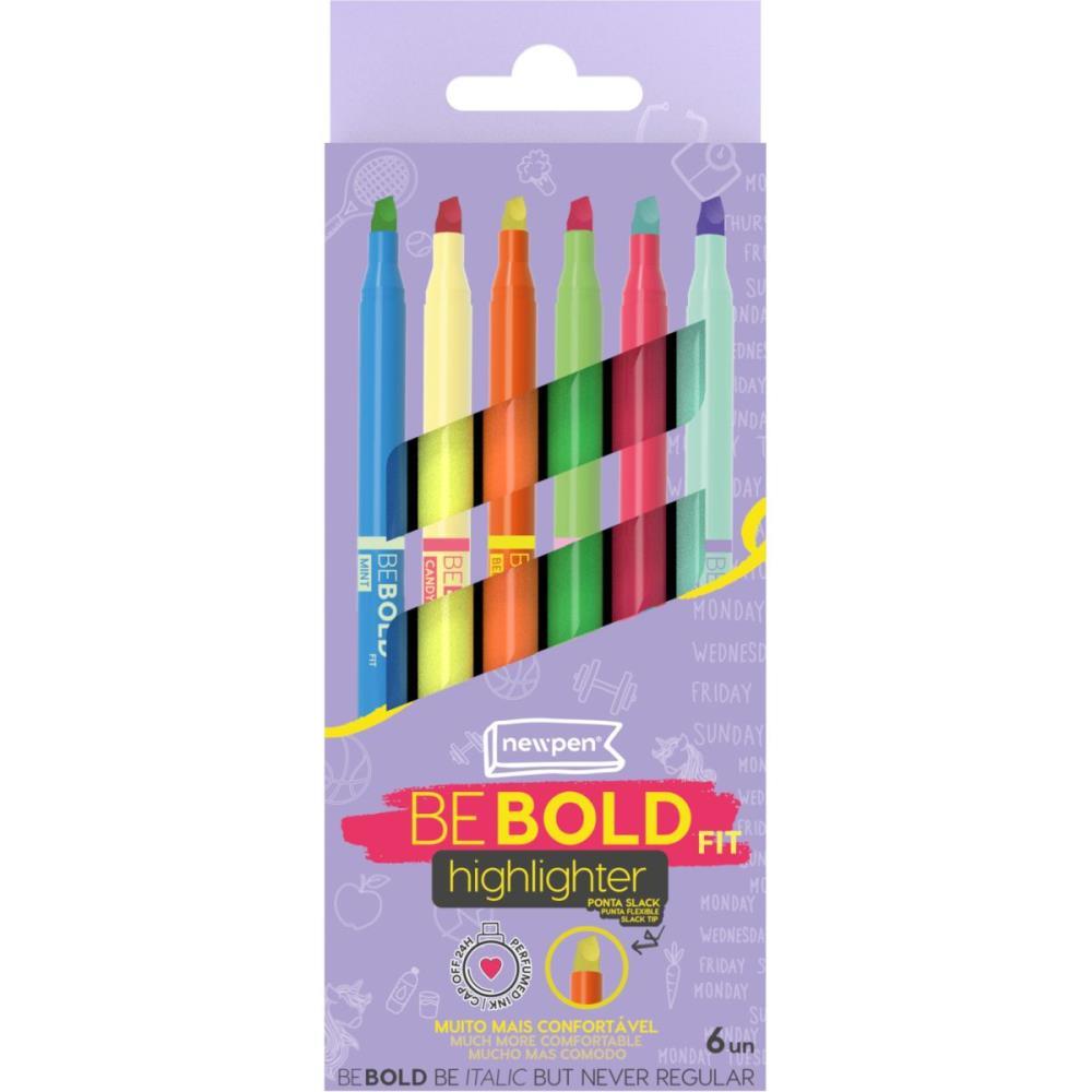 CANETA MARCA TEXTO BEBOLD FIT 6 CORES NEWPEN ESTOJO