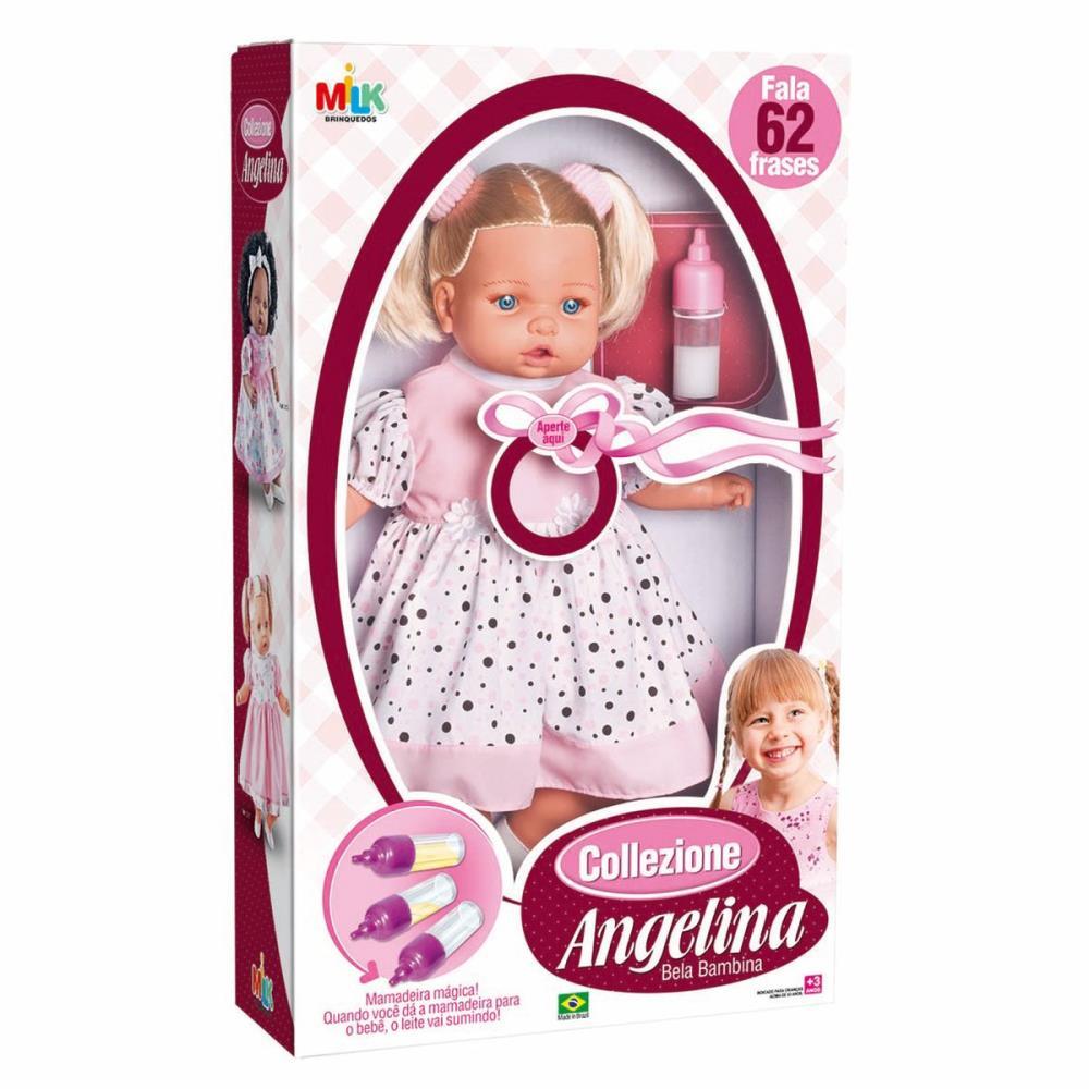 BONECA COM MECANISMO ANGELINA LOIRA 62 FRASES 48CM. MILK UNIDADE