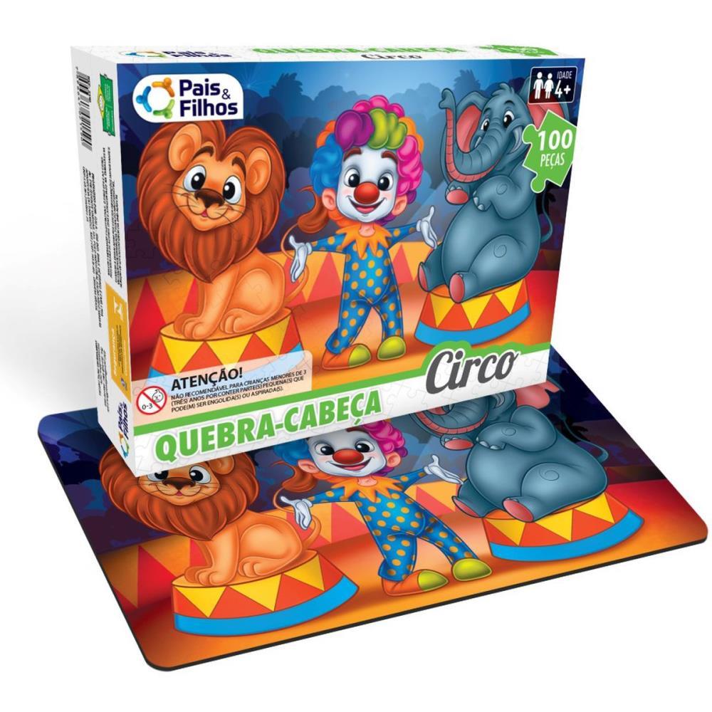 QUEBRA-CABECA CARTONADO O CIRCO 100 PECAS PAIS E FILHOS UNIDADE