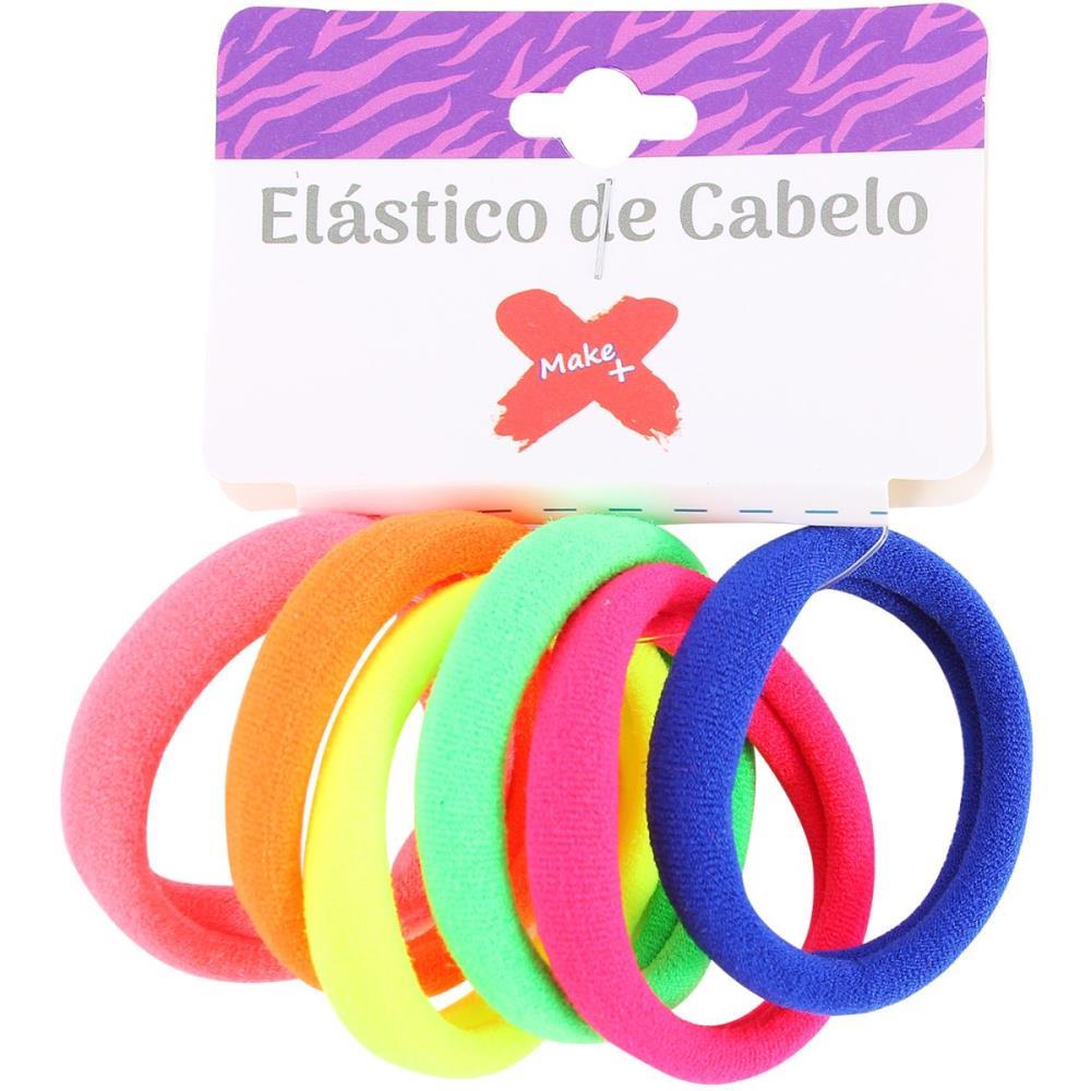 ACESSORIO PARA CABELO ELASTICO COLORIDO 3CM BL.C/6UN MAKE+ PCT.C/12