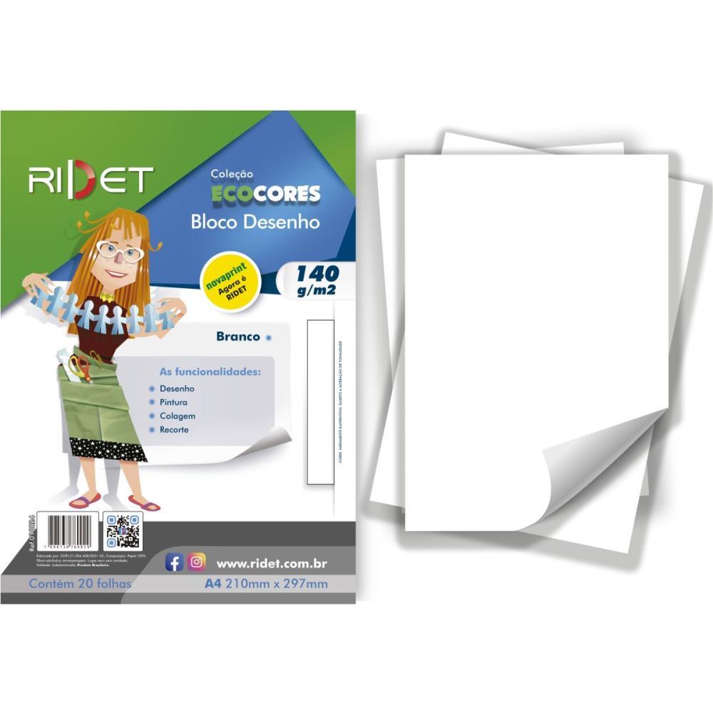 BLOCO PARA EDUCACAO ARTISTICA DESENHO BCO A4 140G.20F.21X29C NOVAPRINT PACOTE