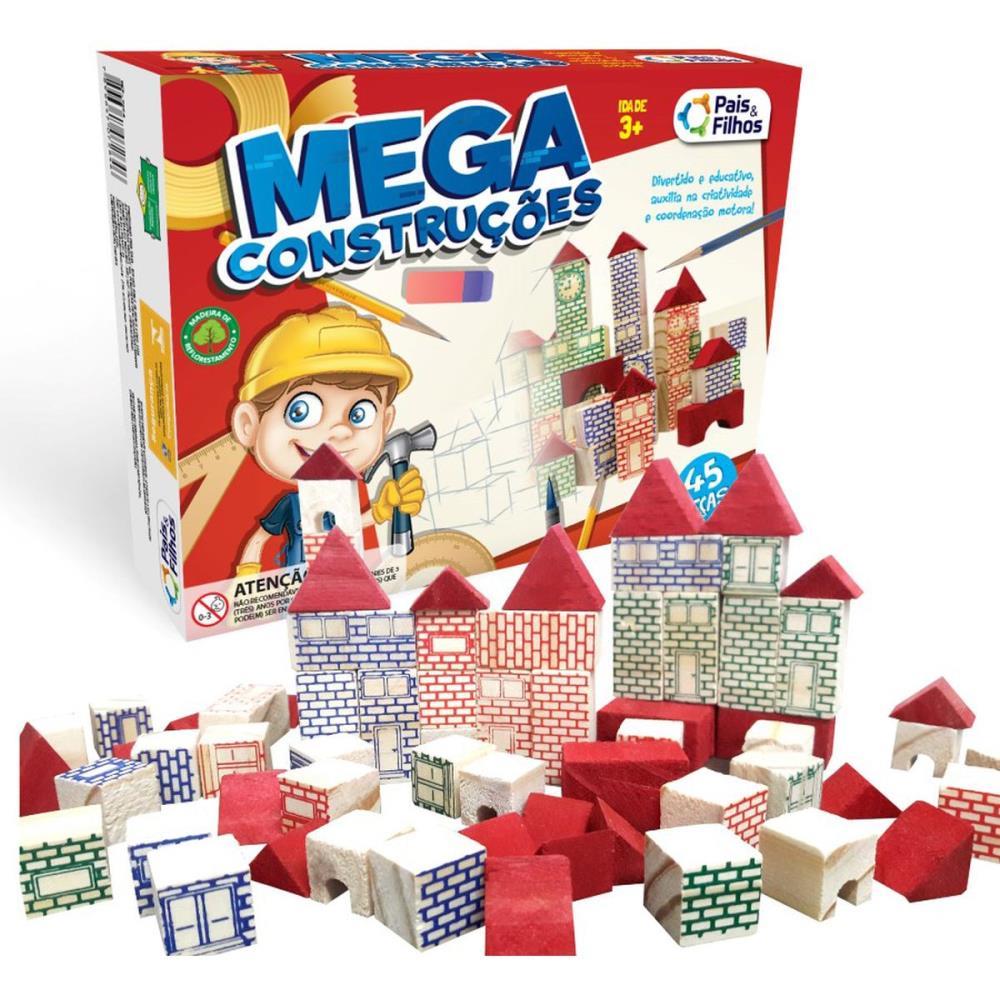 BRINQUEDO PARA MONTAR MEGA CONSTRUÇÕES 45 PECAS PAIS E FILHOS UNIDADE