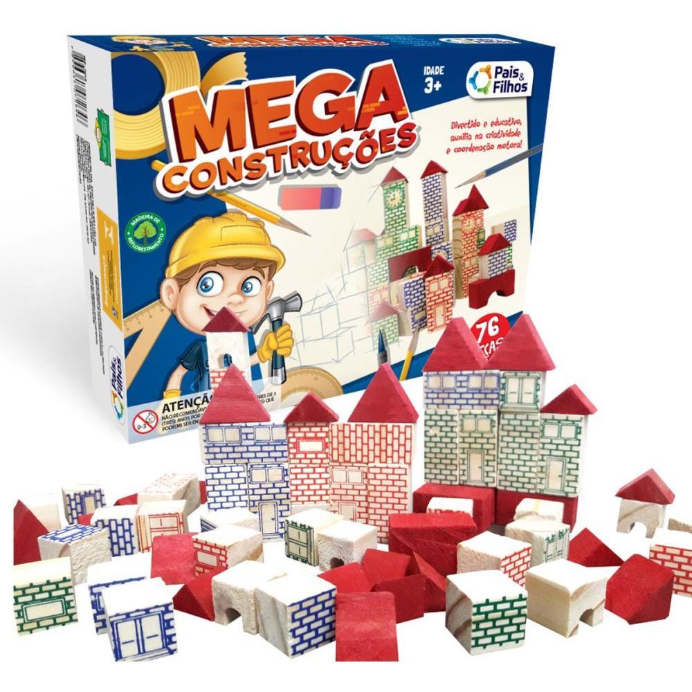 BRINQUEDO PARA MONTAR MEGA CONSTRUCOES 76 PECAS PAIS E FILHOS UNIDADE