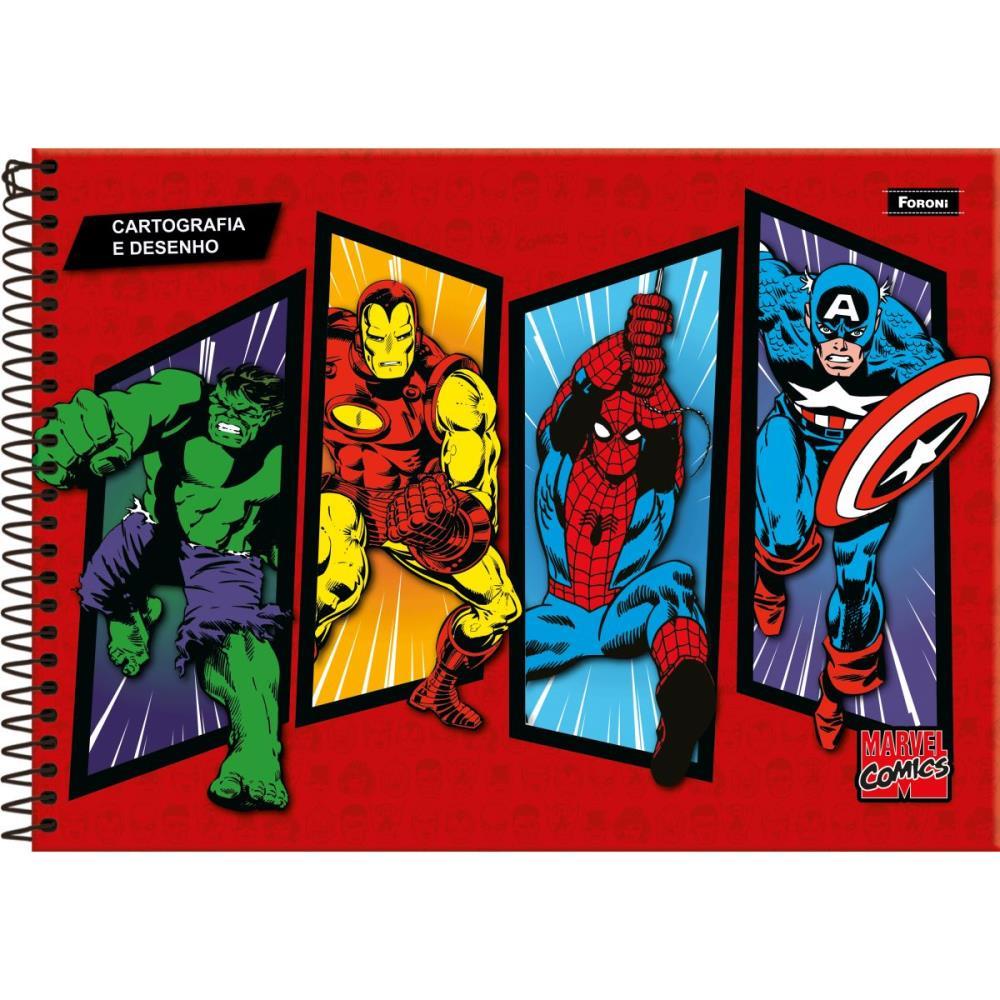 CADERNO DESENHO UNIV CAPA DURA MARVEL COMICS 80F FORONI PCT.C/05