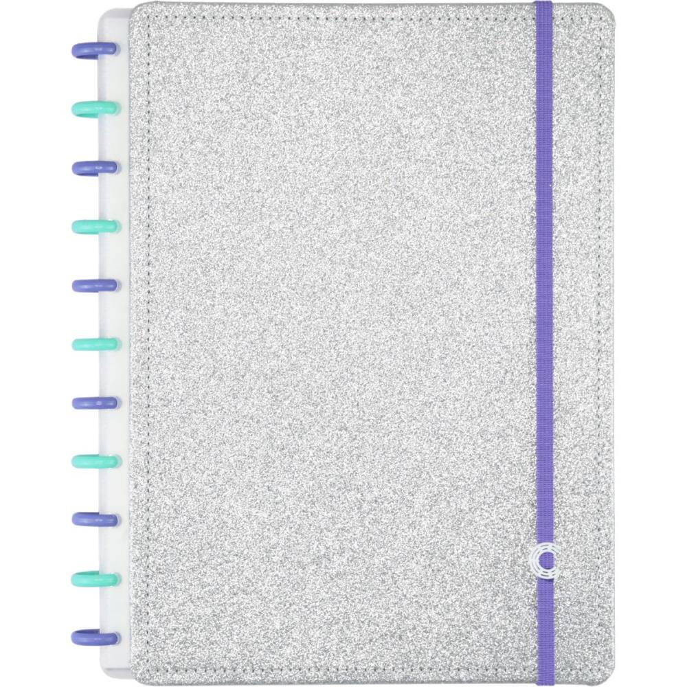 CADERNO INTELIGENTE GRANDE LETS GLITTER SILVER 2.0 80FLS CADERNO INTELIGENTE UNIDADE