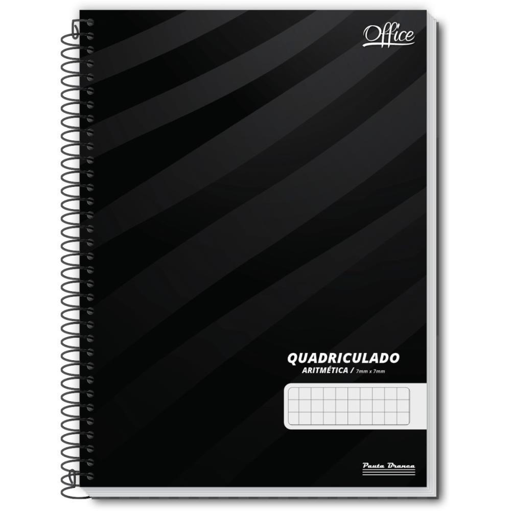 CADERNO QUADRICULADO UNIVERS. 7X7MM 80F ESPIRAL OFFICE CD PAUTA BRANCA PCT.C/05