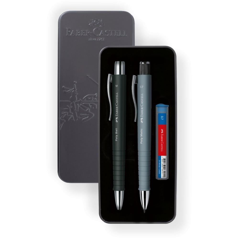 CANETA ESFEROGRAFICA KIT POLY BALL C/LAPISEIRA/MINA FABER-CASTELL PCT.C/02