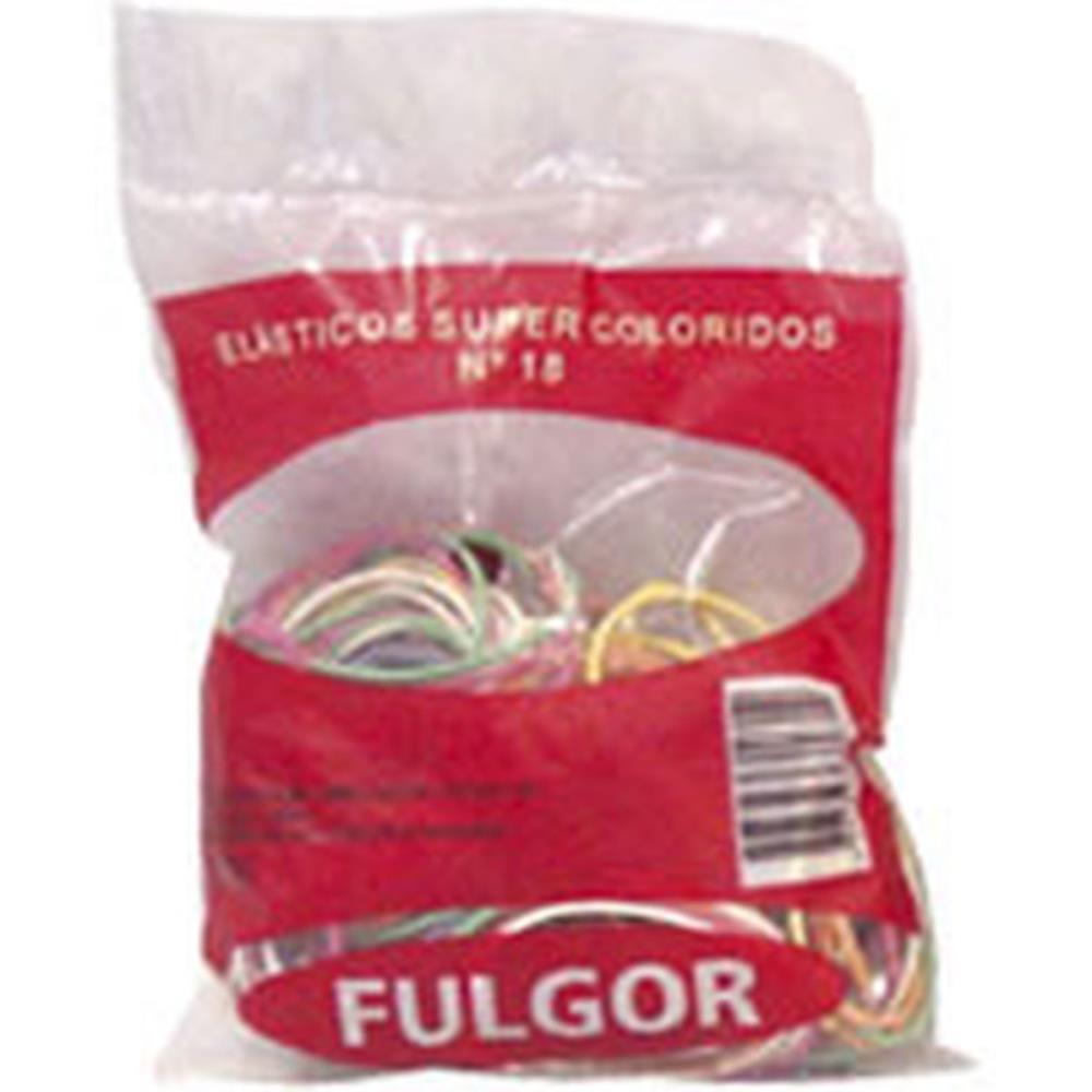 ELASTICO COLORIDO LATEX N.18 PCT/ 100GRS. FULGOR PACOTE